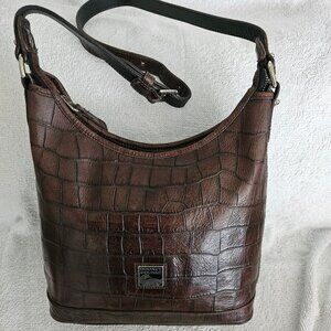 Vintage Dooney & Bourke Croc Embossed Small Hobo Shoulder Bag
